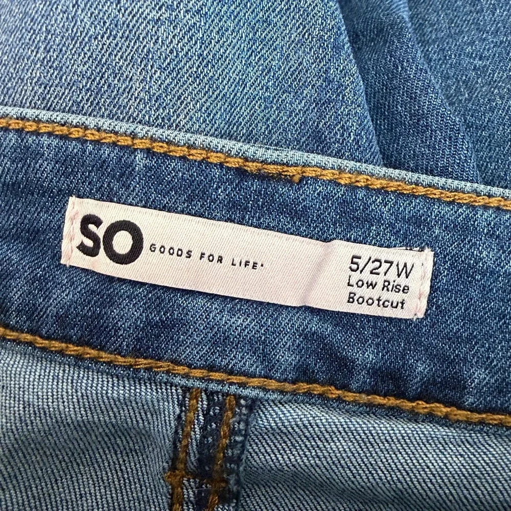 SO Goods For Life Bootcut Jeans Women's 5/27W (28x31)Blue Denim Low-Rise Stretch